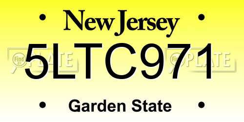 5LTC971 New Jersey License Plate
