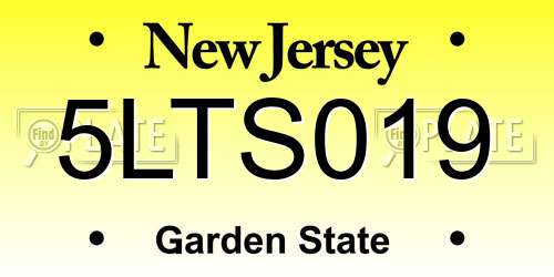 5LTS019 New Jersey License Plate