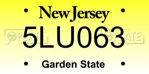 5LU063 New Jersey License Plate