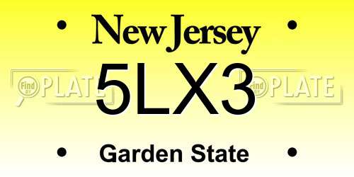 5LX3 New Jersey License Plate