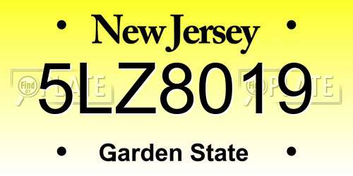5LZ8019 New Jersey License Plate