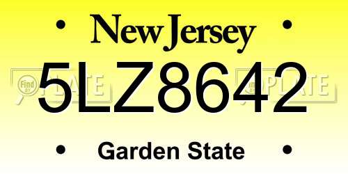 5LZ8642 New Jersey License Plate