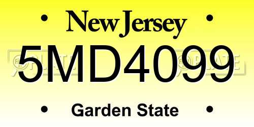 5MD4099 New Jersey License Plate