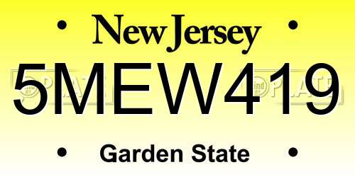 5MEW419 New Jersey License Plate