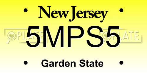 5MPS5 New Jersey License Plate