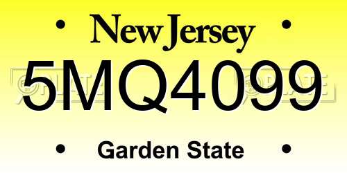 5MQ4099 New Jersey License Plate