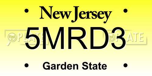 5MRD3 New Jersey License Plate