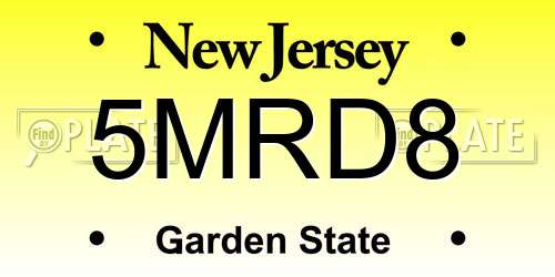 5MRD8 New Jersey License Plate