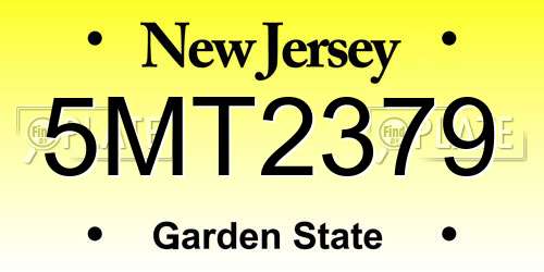 5MT2379 New Jersey License Plate