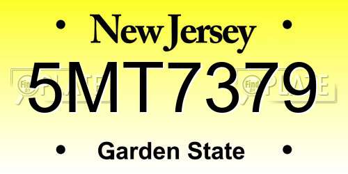 5MT7379 New Jersey License Plate