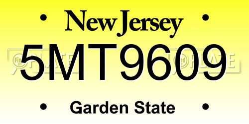 5MT9609 New Jersey License Plate