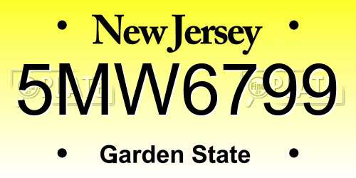 5MW6799 New Jersey License Plate
