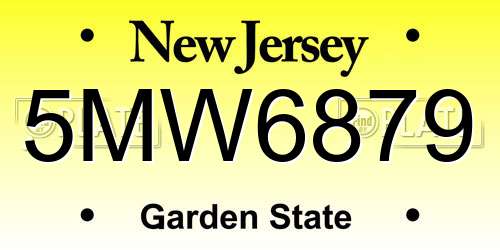 5MW6879 New Jersey License Plate