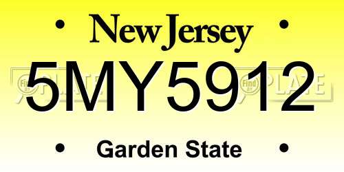5MY5912 New Jersey License Plate