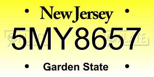 5MY8657 New Jersey License Plate