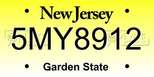 5MY8912 New Jersey License Plate