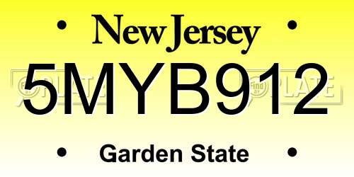 5MYB912 New Jersey License Plate