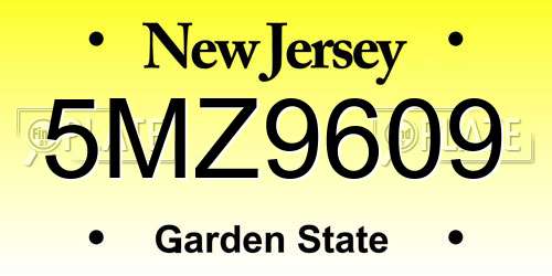5MZ9609 New Jersey License Plate