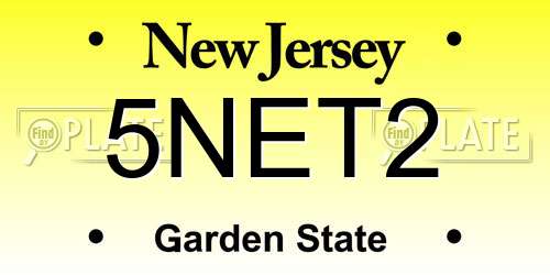5NET2 New Jersey License Plate