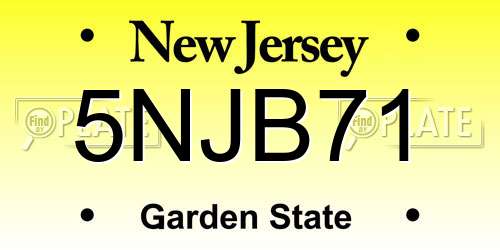 5NJB71 New Jersey License Plate