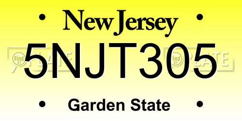 5NJT305 New Jersey License Plate