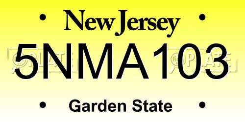 5NMA103 New Jersey License Plate