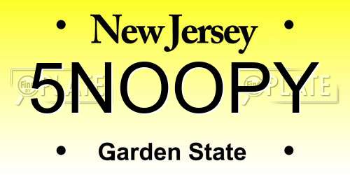 5NOOPY New Jersey License Plate