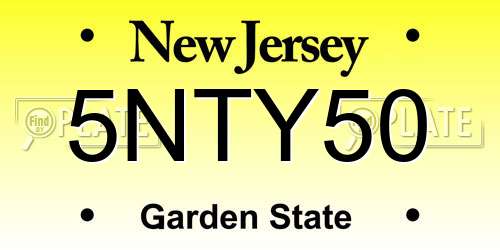 5NTY50 New Jersey License Plate