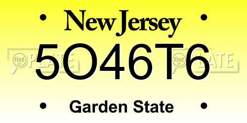 5O46T6 New Jersey License Plate