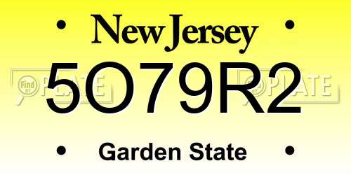 5O79R2 New Jersey License Plate