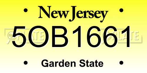 5OB1661 New Jersey License Plate