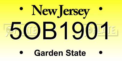 5OB1901 New Jersey License Plate
