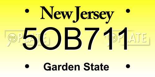 5OB711 New Jersey License Plate