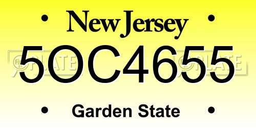 5OC4655 New Jersey License Plate
