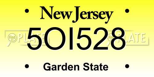 5OI528 New Jersey License Plate