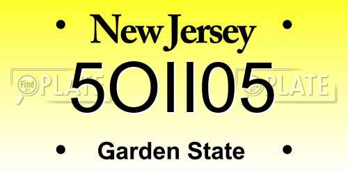 5OII05 New Jersey License Plate
