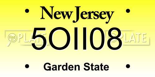 5OII08 New Jersey License Plate