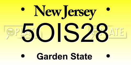 5OIS28 New Jersey License Plate