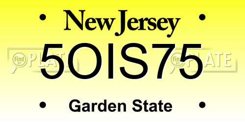 5OIS75 New Jersey License Plate