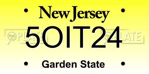 5OIT24 New Jersey License Plate