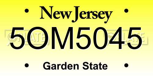 5OM5045 New Jersey License Plate