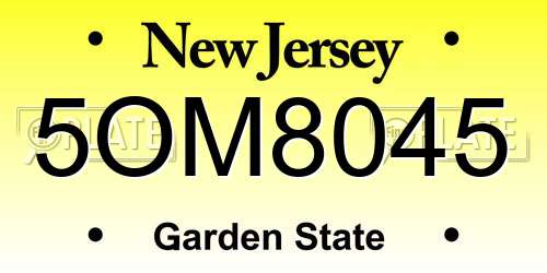 5OM8045 New Jersey License Plate