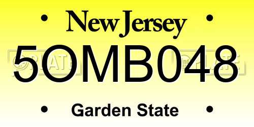 5OMB048 New Jersey License Plate