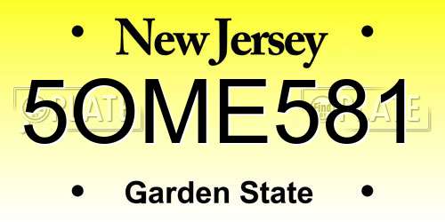 5OME581 New Jersey License Plate