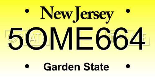 5OME664 New Jersey License Plate