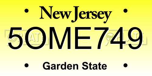5OME749 New Jersey License Plate