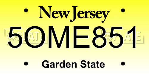 5OME851 New Jersey License Plate