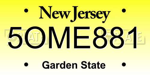 5OME881 New Jersey License Plate