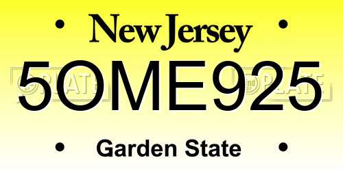 5OME925 New Jersey License Plate