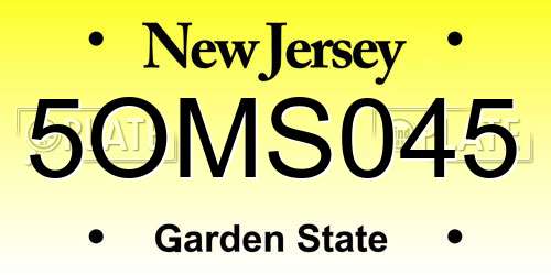 5OMS045 New Jersey License Plate